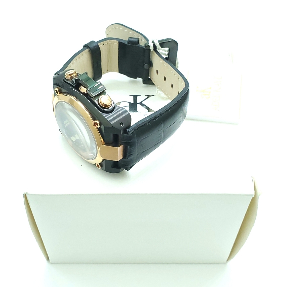 Adee Kaye Black Goldtone Chronograph Watch - Picture 2 of 2